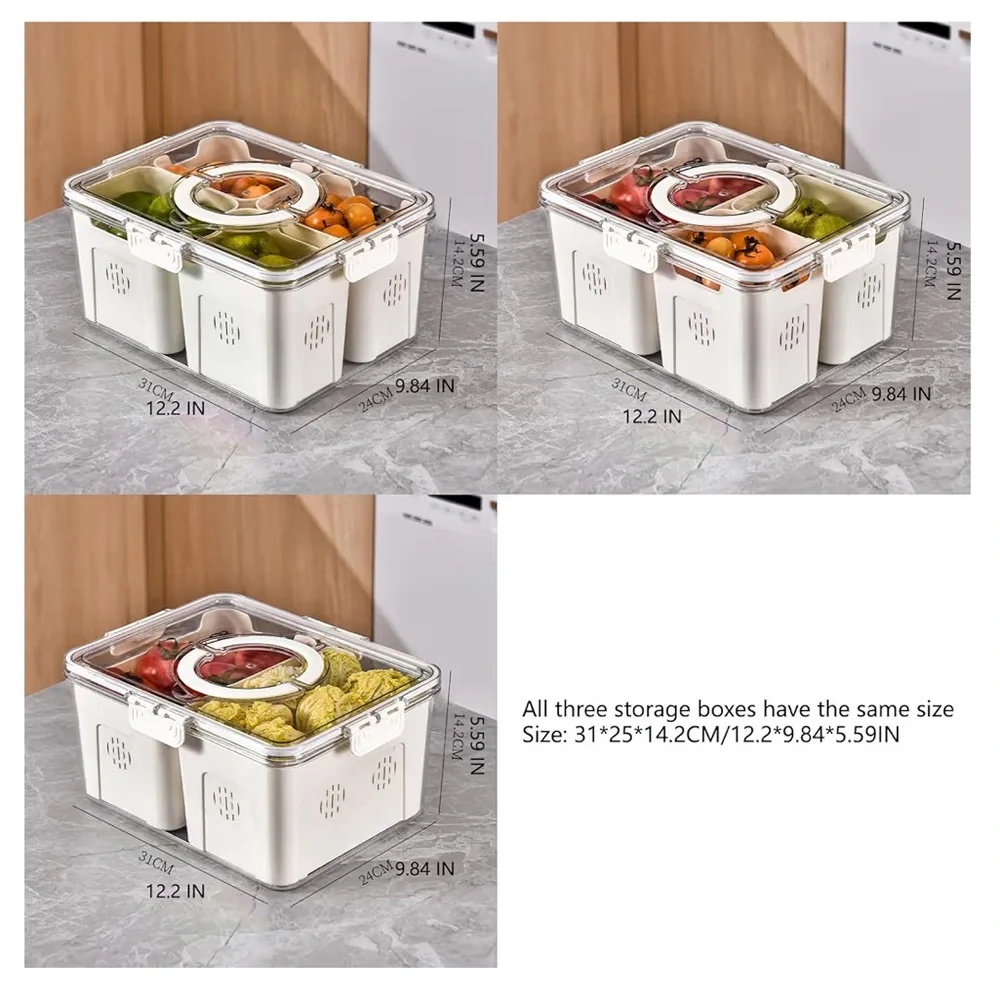 ✨BNWT - Large Clear Storage Organizer With Lids (4 Compartments)✨